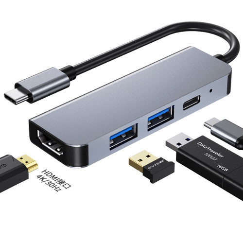 HUB TIPO C 5EN1 HDMI + USB 3.0 X 2 + LECTOR SD Y MICRO SD BIRLINK BR10129